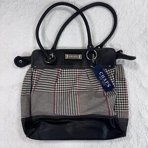 Chaps Houndstooth Purse Detachable Shoulder Strap NWT